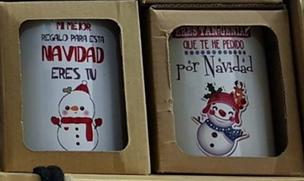 TAZA MUG CERAMICA FRASES NAVIDAD CAJA