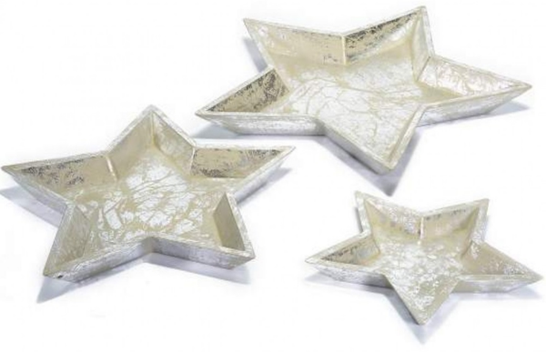 CENTROS ESTRELLA MADERA JGO. 3 PIEZAS