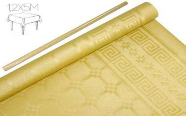 MANTEL NAVIDAD ROLLO DORADO 1,2 x 5m