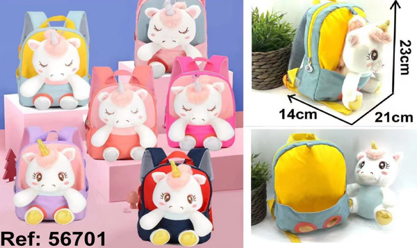 MOCHILA PASEO UNICORNIO PELUCHE