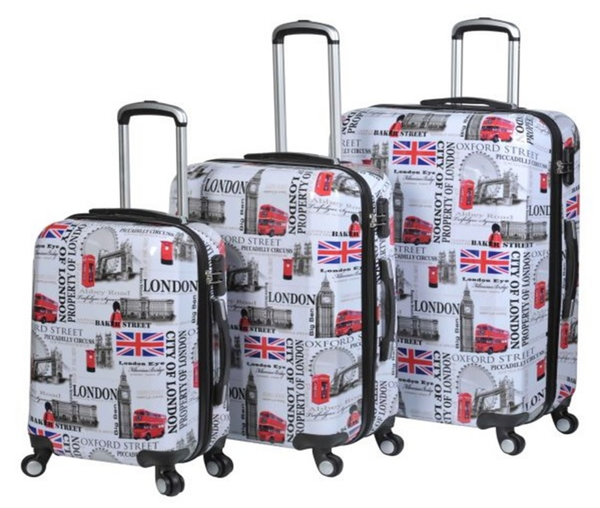MALETA VIAJE RIGIDA DECORADA SET3 PIEZAS