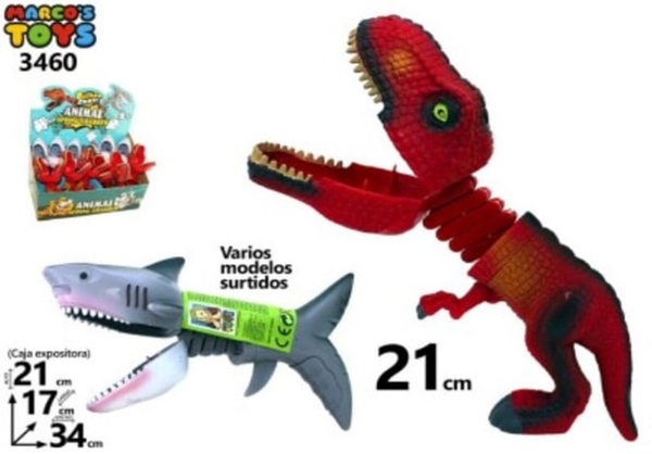 DINOSAURIO ACCION CABEZA PINZA 6SURTIDOS