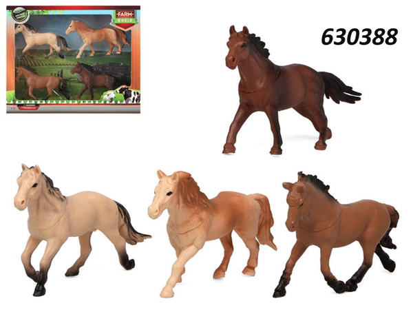 ANIMALES CABALLOS 4pz CAJA
