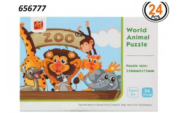 PUZZLE 24pz ANIMALES ZOO CAJA