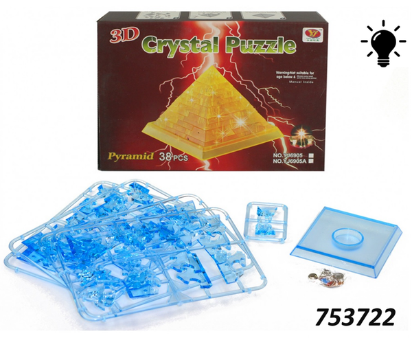PUZZLE 3D PIRAMIDE CRISTAL LUZ LED
