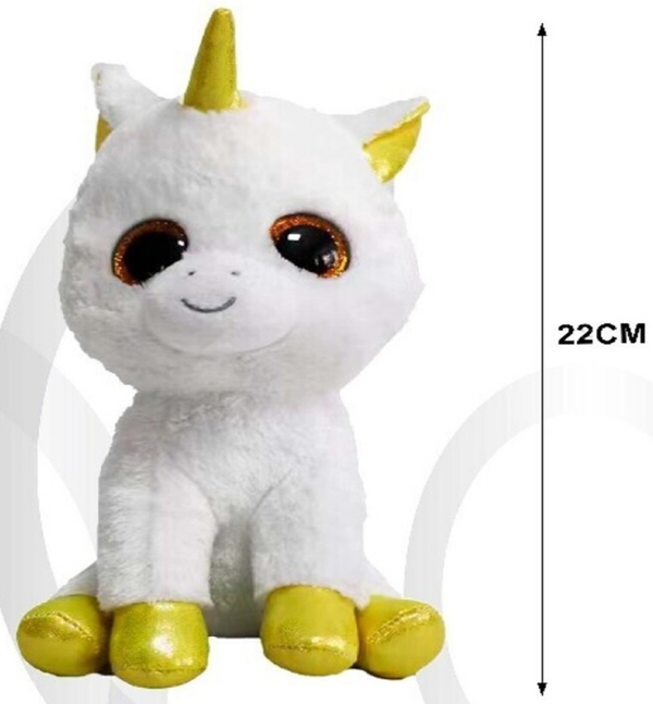 PELUCHE OJOS CRISTAL UNICORNIO 22cm