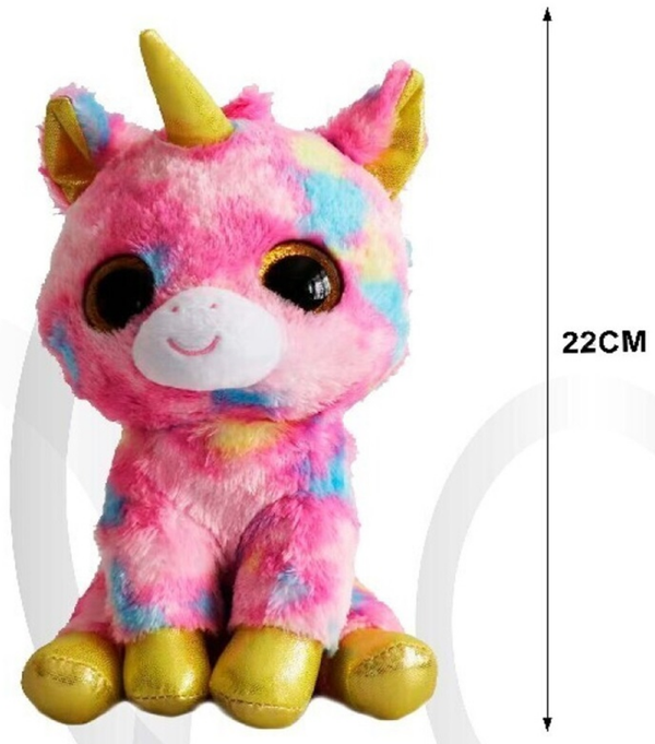 PELUCHE OJOS CRISTAL UNICORNIO 22cm