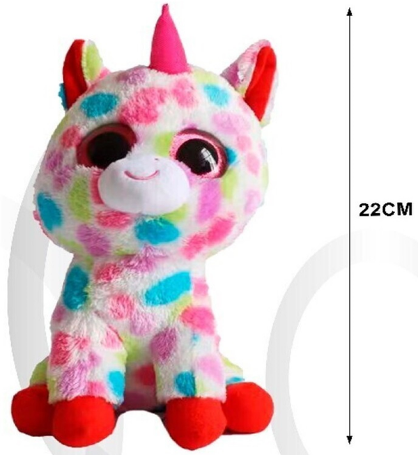 PELUCHE OJOS CRISTAL UNICORNIO 22cm