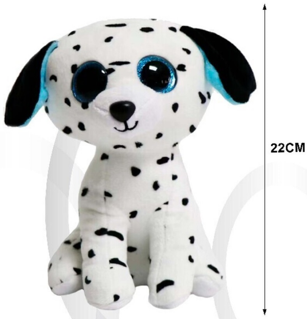 PELUCHE OJOS CRISTAL PERRO DALMATA 22cm