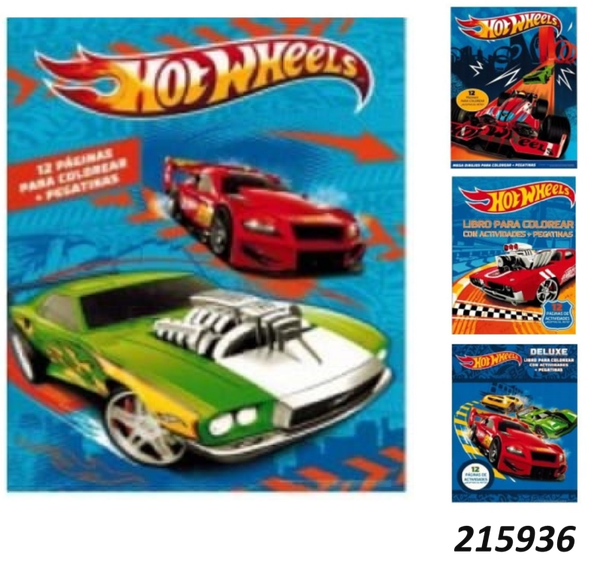 LIBRO COLOREAR PEGATINAS HOT WHEELS (12)