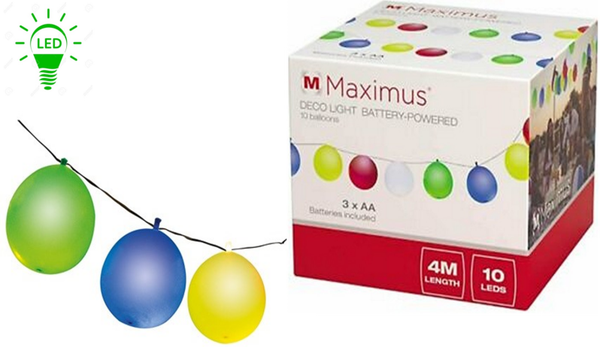 GUIRNALDA 10LED GLOBOS COLORES 4m