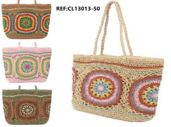 BOLSO CAPAZO RATTAN DIBUJO 47x33cm