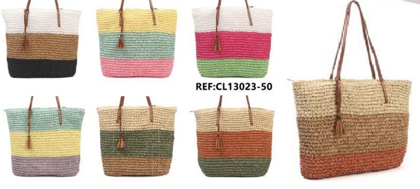 BOLSO CAPAZO RATTAN COLORES 44x41cm