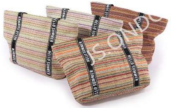 BOLSO PLAYA DECORADO RAYAS 51x36cm