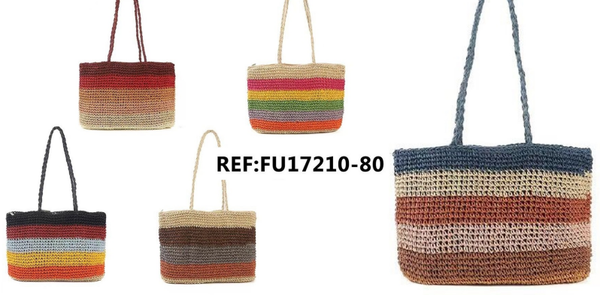 BOLSO PLAYA PALMA COLORES 38x26cm