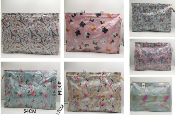 BOLSO PLAYA PLASTIFICADO DECORADO 53x38cm