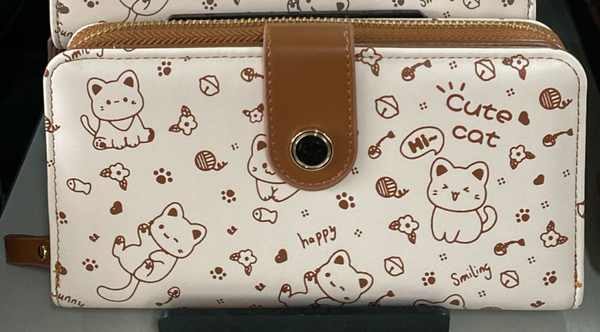 CARTERA SRA. ALARGADA CUTE CAT 19x10cm