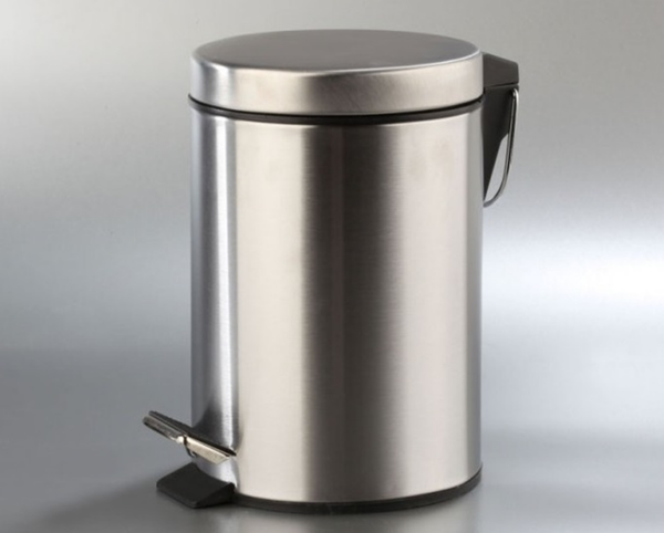 PAPELERA PEDAL INOX. 12 LITROS