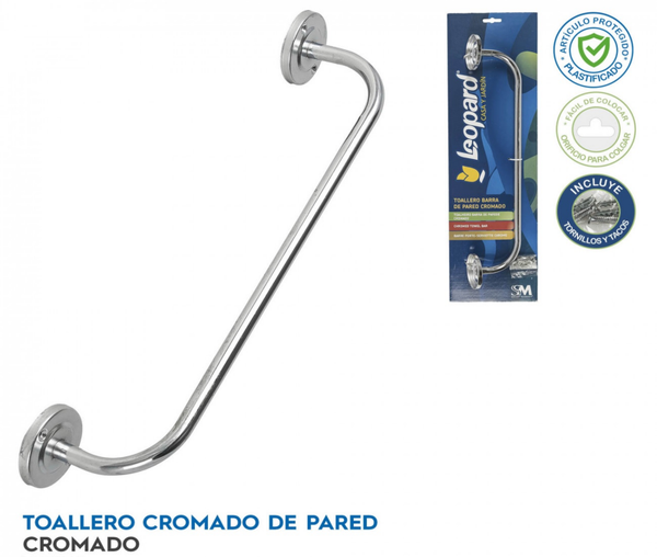 TOALLERO CROMADO LARGO PARED