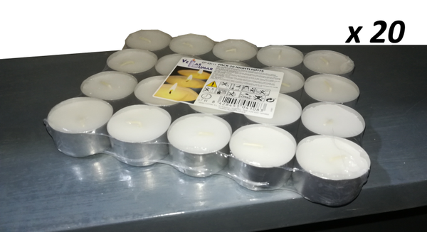 VELAS DE TE BLANCAS DOBLES 20ud (12)