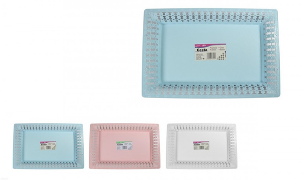 BANDEJA PLASTICO BORDE CALADO LISA
