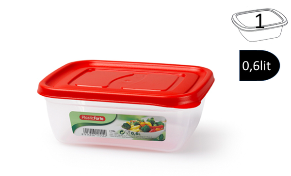 FIAMBRERA PLAST. RECT. 600ml (12)