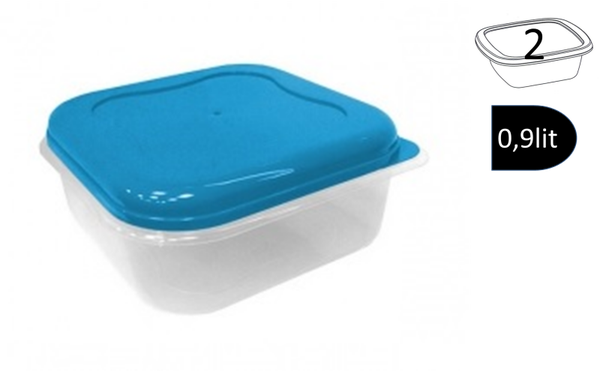 FIAMBRERA PLAST. CUAD. 2ud 900ml (12)