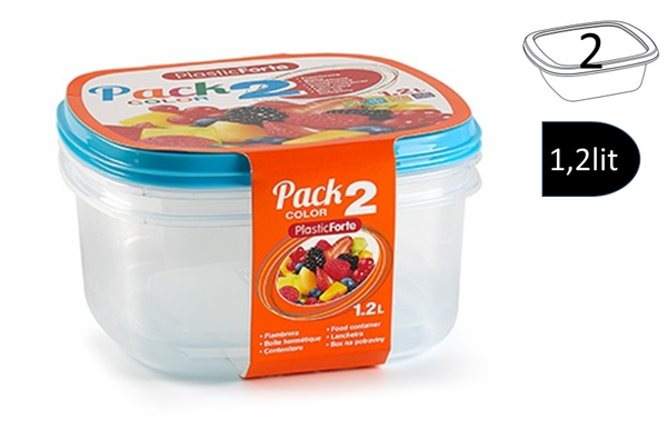 FIAMBRERA PLAST. CUAD. SET2 1,2lit (6)