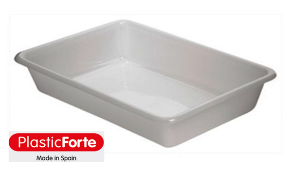 BANDEJA RECTANG. PLASTICO BLANCA (12)