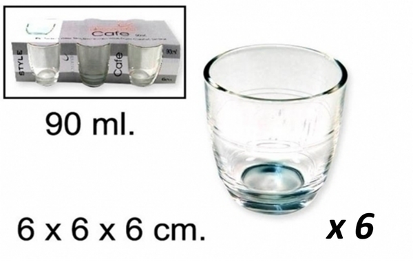 VASO CRISTAL 90cc CAJA 6ud
