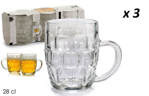 JARRA CERVEZA CRISTAL 3ud CAJA 280ml