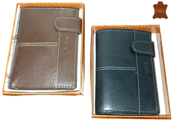 CARTERA CRO. PIEL COSTURAS PIELITI 11x9cm