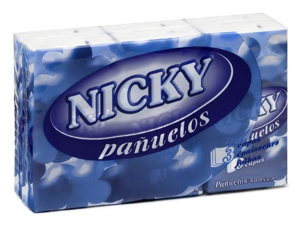 PAÑUELOS PAPEL 3CAPAS NICKY 6ud