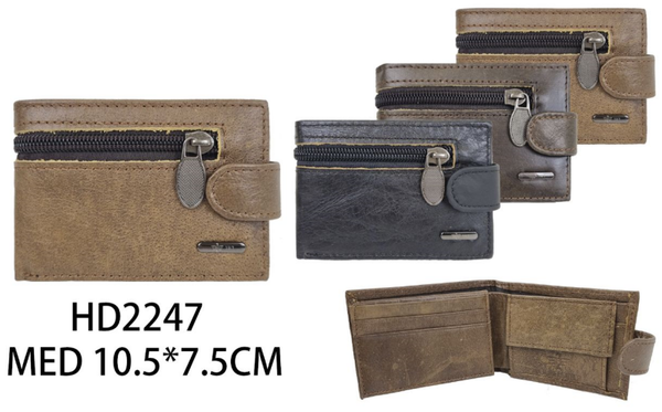 CARTERA CRO. PIEL LISA AMERICANA 10x7cm