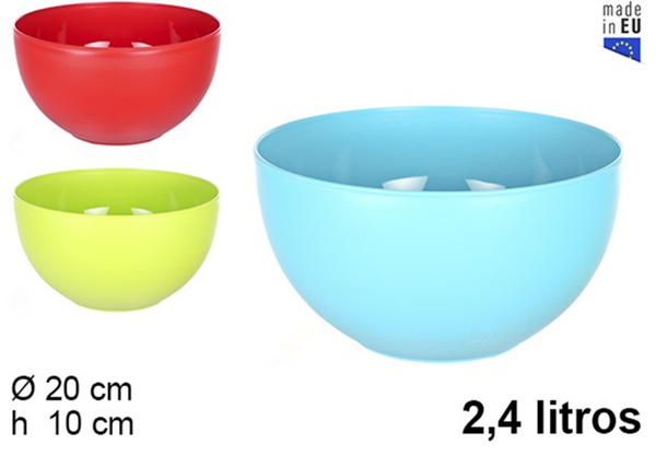 ENSALADERA PLASTICO COLORES 2,4litros (12)