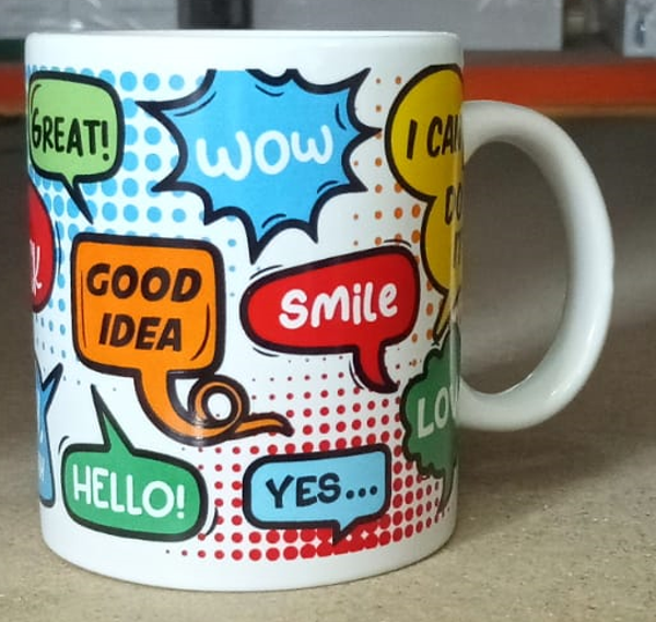 TAZA CERAMICA DECORADA 330ml