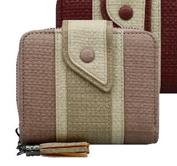 CARTERA SRA. CUADRADA FRANJA 11x9cm