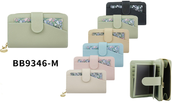 CARTERA SRA. CUADRADA LISA FLORES 16x10cm