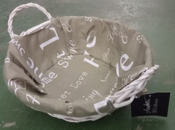 CESTA MIMBRE BLANCA FORRADA RED.
