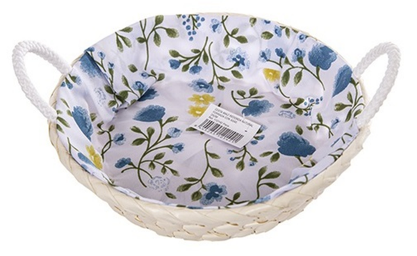 CESTA MIMBRE RED. DECO. FLORES