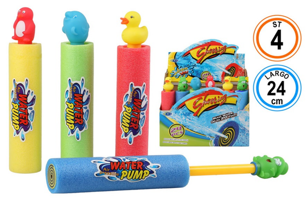 PISTOLA AGUA TUBO SUCCION ANIMALES 24cm