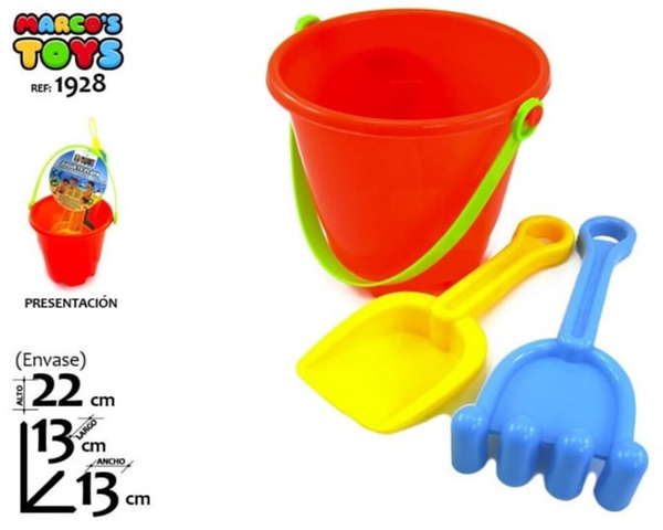 CUBO PLAYA+ACCESORIOS RED MEDIANO