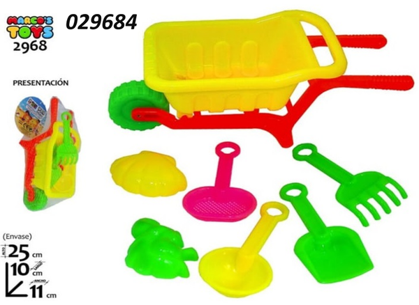 CARRETILLA PLAYA+ACCESORIOS RED
