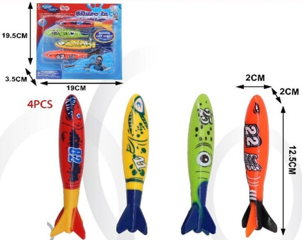 JUEGO BUCEO 4pz TORPEDOS BLISTER