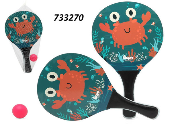 PALAS PLAYA 2ud CANGREJO + BOLA RED