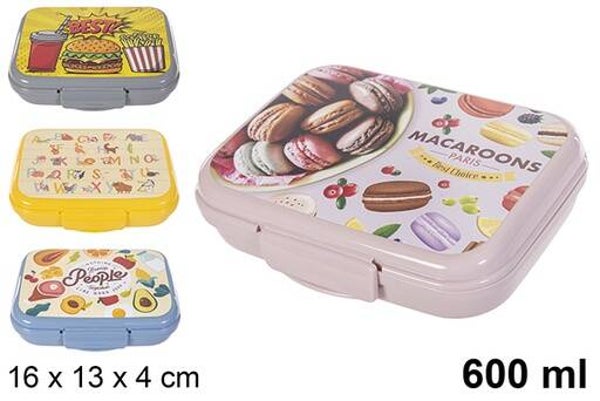 SANDWICHERA PLASTICO CIERRE DECORADA