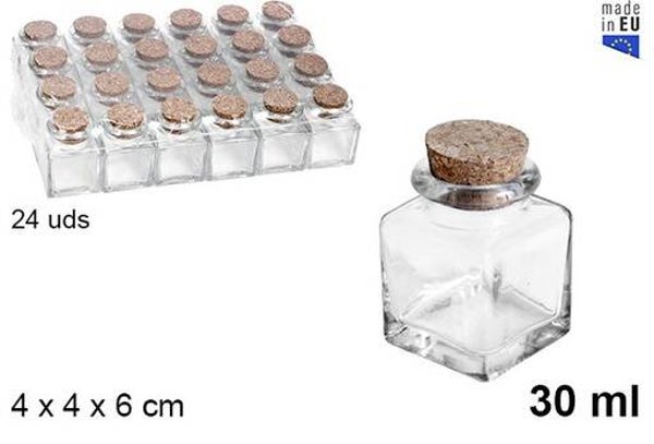 TARRO CRISTAL TAPON CORCHO 30ml (24)