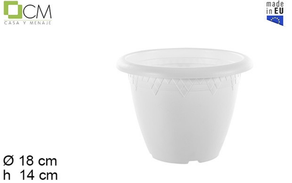 MACETA PLASTICO BLANCA ELSA 18cm (12)