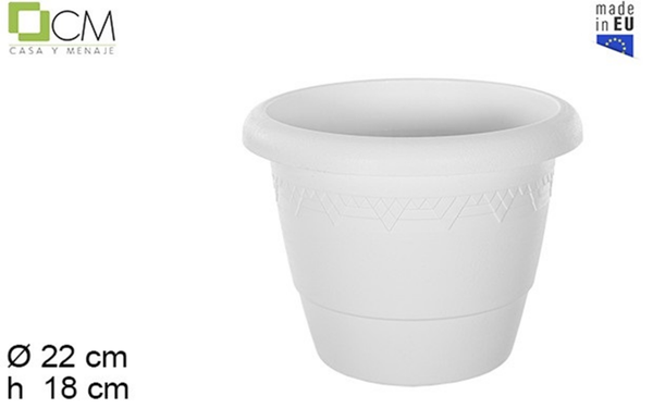 MACETA PLASTICO BLANCA ELSA 22cm (12)