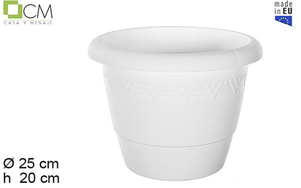 MACETA PLASTICO BLANCA ELSA 25cm (12)